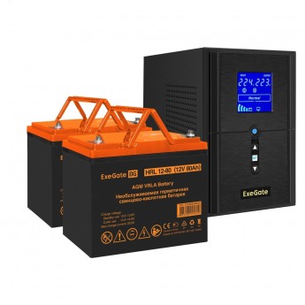 Комплект EXEGATE ИБП EX295988RUS + батарея 80Aч EX285654RUS 2шт