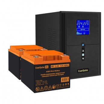 Комплект EXEGATE ИБП EX295989RUS + батарея 40Aч EX282979RUS 2шт