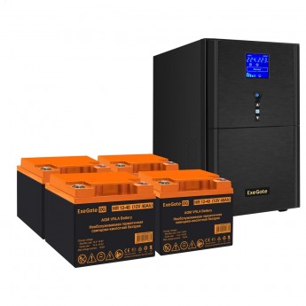 Комплект EXEGATE ИБП EX295990RUS + батарея 40Aч EX282979RUS 4шт