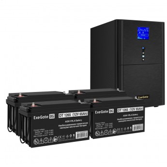 Комплект EXEGATE ИБП EX295990RUS + батарея 65Aч EX282980RUS 4шт