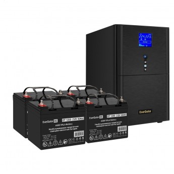 Комплект EXEGATE ИБП EX295991RUS + батарея 33Aч EX282974RUS 4шт