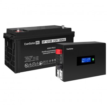 Комплект EXEGATE ИБП EX295993RUS + батарея 120Aч EX282988RUS 1шт